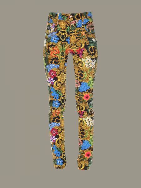 versace pants womens floral dark denim|Versace shorts ladies.